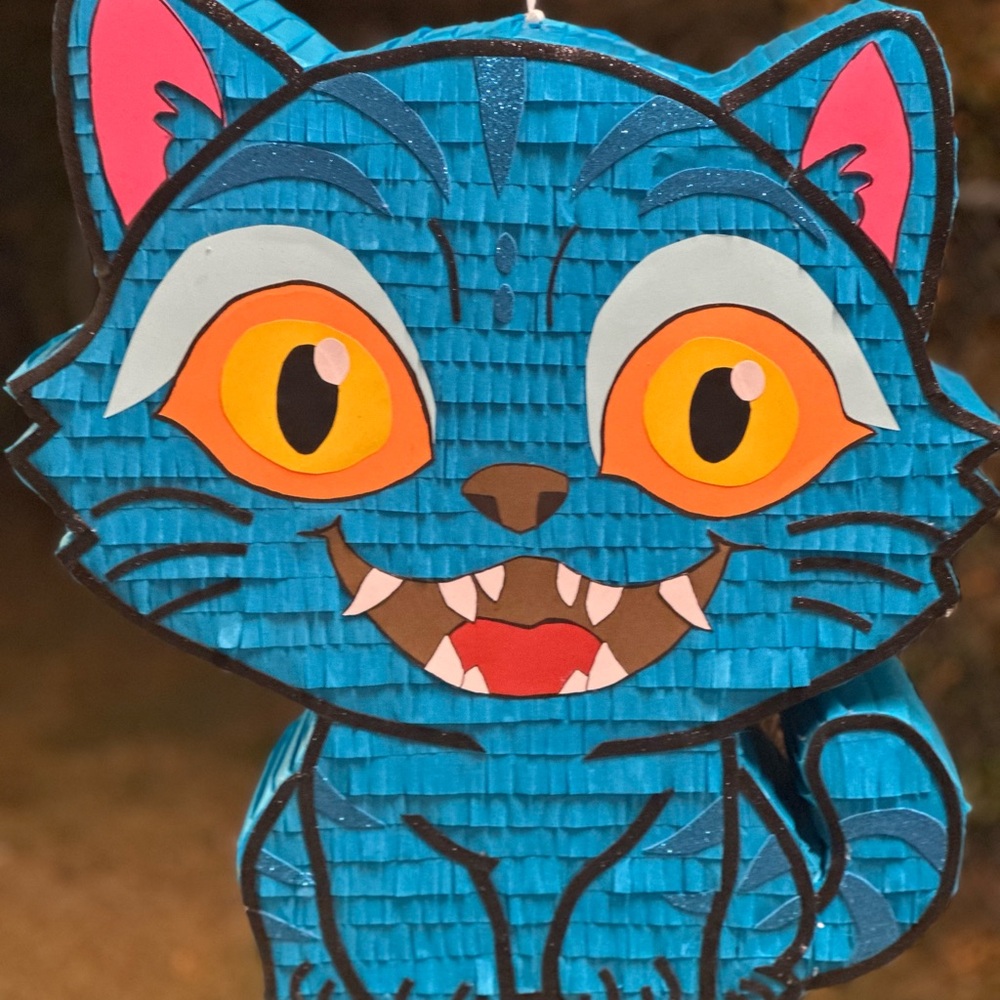 Blue Cat Piñata for birthday decoration